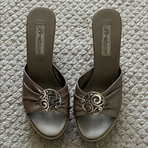 Brighton Women's Bronze and Silver Wedges